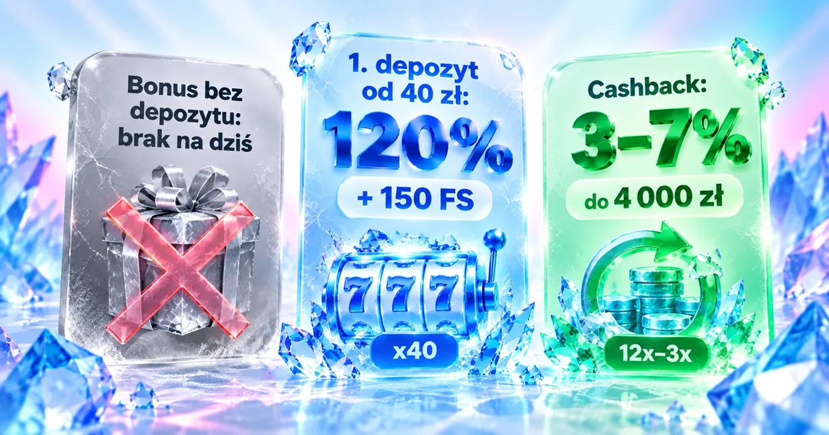 Porównanie: bonus bez depozytu a pierwszy depozyt ICE Casino od 40 zł i cashback