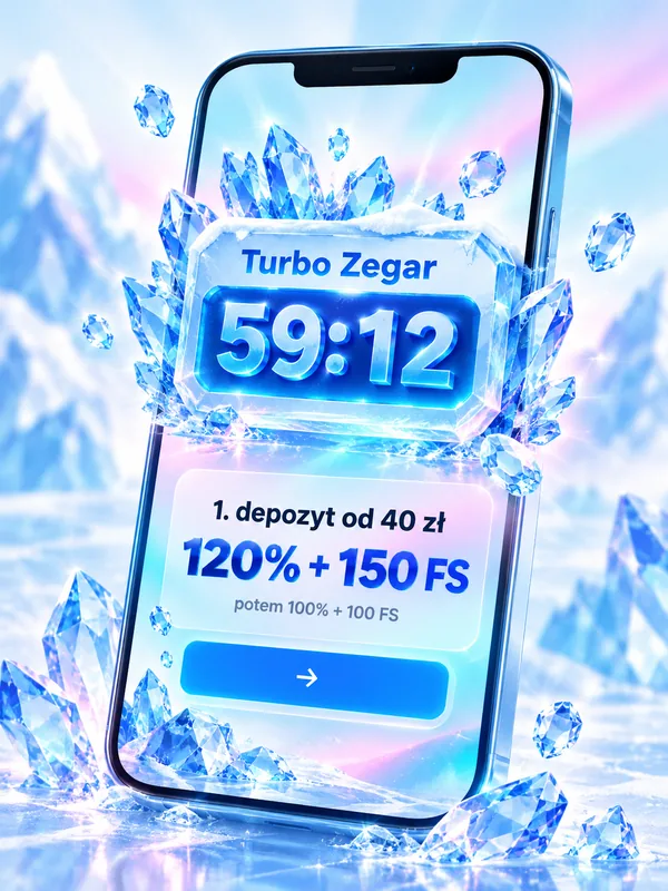 Turbo Zegar w ICE Casino: 60 minut na wersję 120% + 150 FS po rejestracji